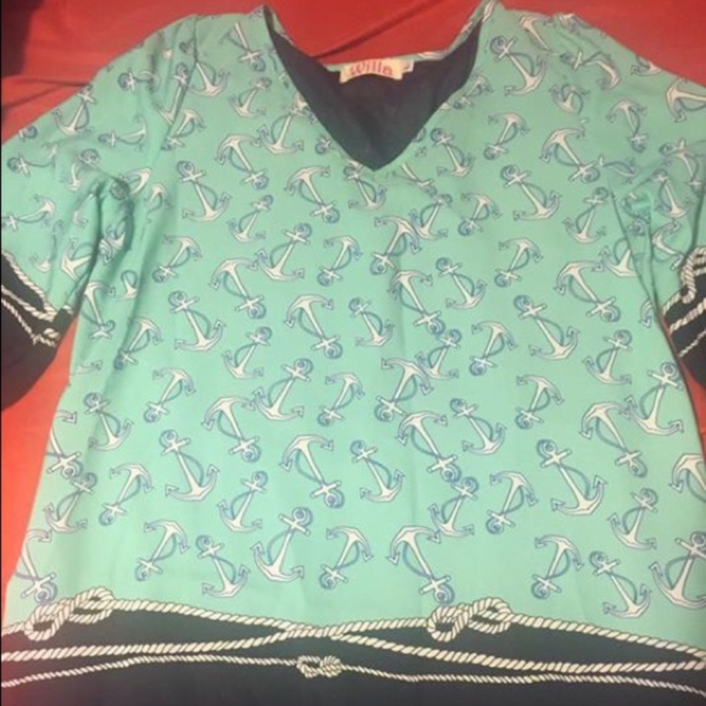 Willa Blouse size large anchor design open back